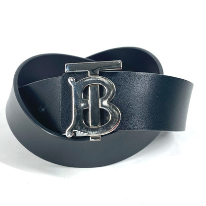 Burberry Belt Leather Black Tb Logo Mens 85