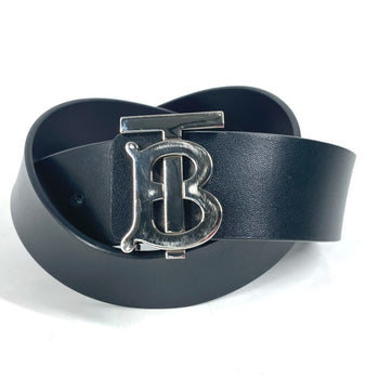 Burberry Belt Leather Black Tb Logo Mens 85