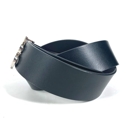 Burberry Belt Leather Black Tb Logo Mens 85