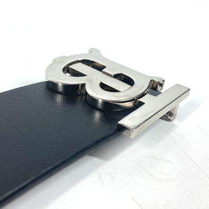 Burberry Belt Leather Black Tb Logo Mens 85
