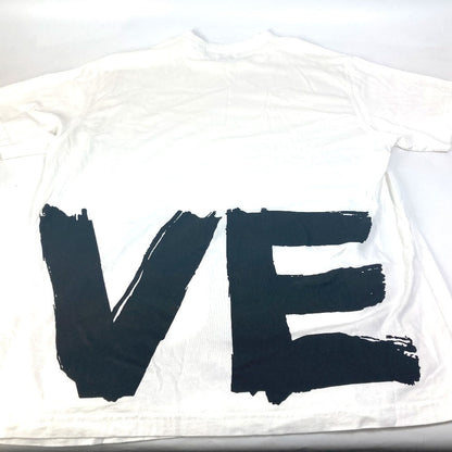 Burberry Short Sleeve T-Shirt 8037303 Cotton White Love Mens M