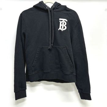 Burberry Hoodie 8024352 Cotton Black Hood Long Sleeve Landon Tb Hoodie Logo Women R