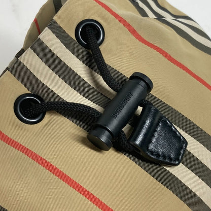 Burberry Pouch Nylon Beige Handbag Check Women
