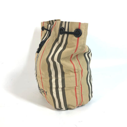 Burberry Pouch Nylon Beige Handbag Check Women