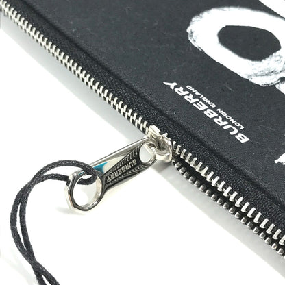 Burberry Pouch 8037549 Canvas Black Logo Love Women