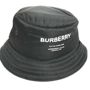 Burberry Hat 8044081 Nylon Black Horseferry Logo Mens L