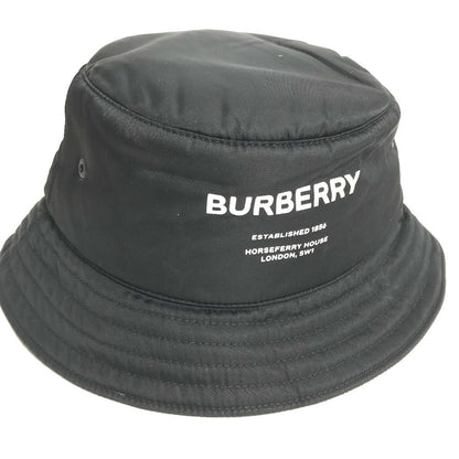 Burberry Hat 8044081 Nylon Black Horseferry Logo Mens L