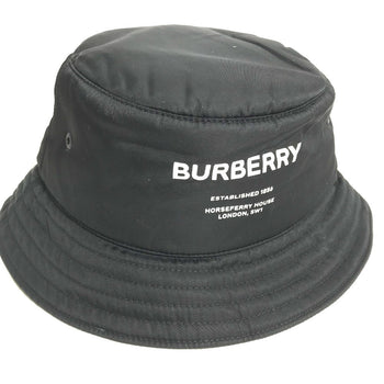 Burberry Hat 8044081 Nylon Black Horseferry Logo Mens L