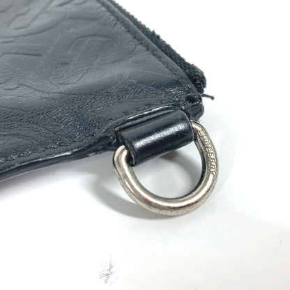 Burberry Clutch Bag Leather Black Tb Logo Mens
