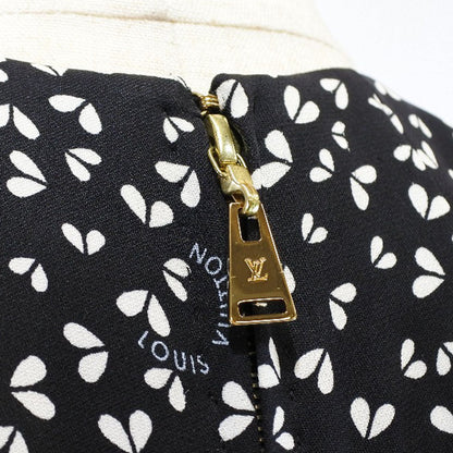 Louis Vuitton One Piece Silk Black Two-Piece Set One-Piece Sandals Dresses 34/Sandals 36 1/2