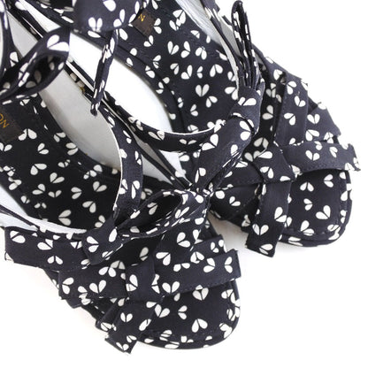 Louis Vuitton One Piece Silk Black Two-Piece Set One-Piece Sandals Dresses 34/Sandals 36 1/2