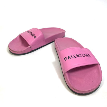 Balenciaga Sandals 517226 Leather Pink Logo Women 38