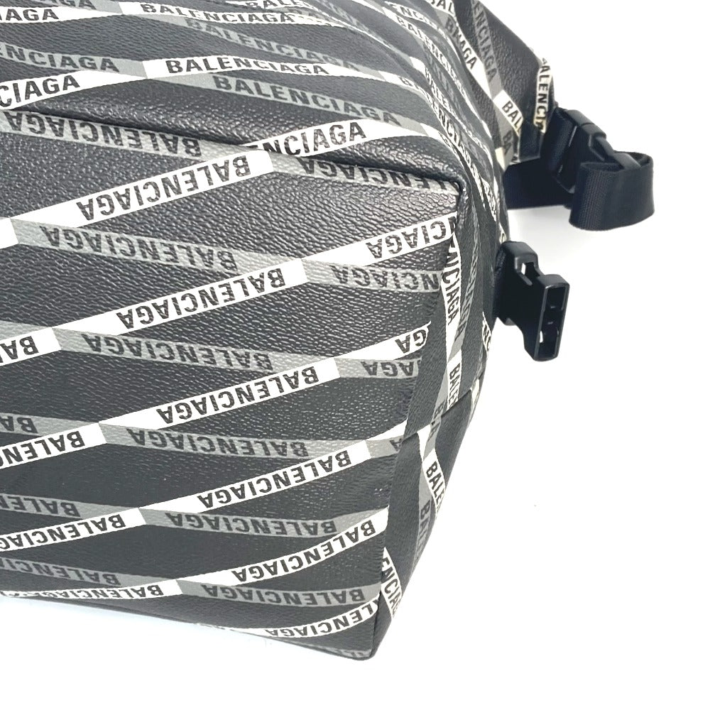 Balenciaga Boston Duffel Bag 532810 Leather, Pvc Gray Logo All-Over Pattern Unisex(Unisex)