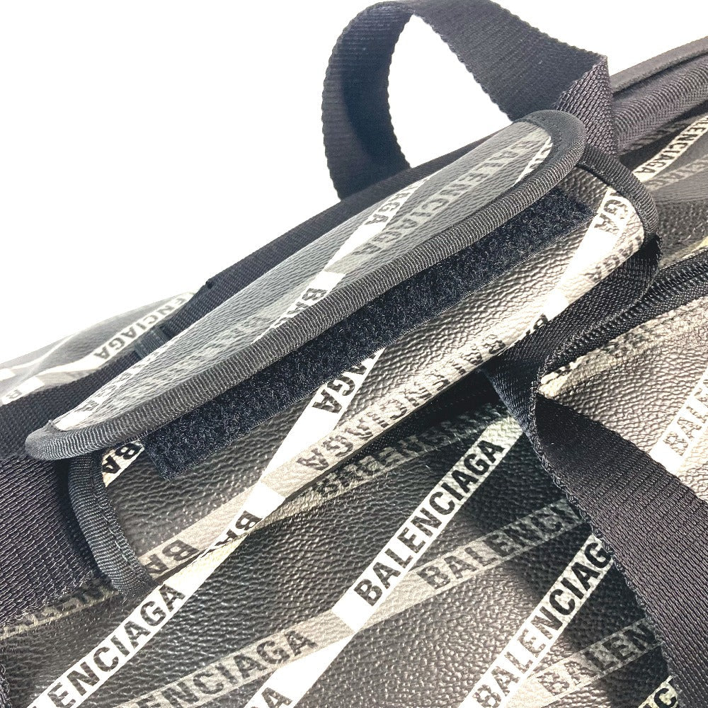 Balenciaga Boston Duffel Bag 532810 Leather, Pvc Gray Logo All-Over Pattern Unisex(Unisex)