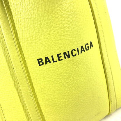 Balenciaga Shoulder Bag 551815 Leather Yellow Logo Everyday Tote Bag Xxs Women