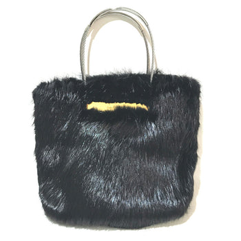 Balenciaga Handbag Fur Black Cable Fur Women