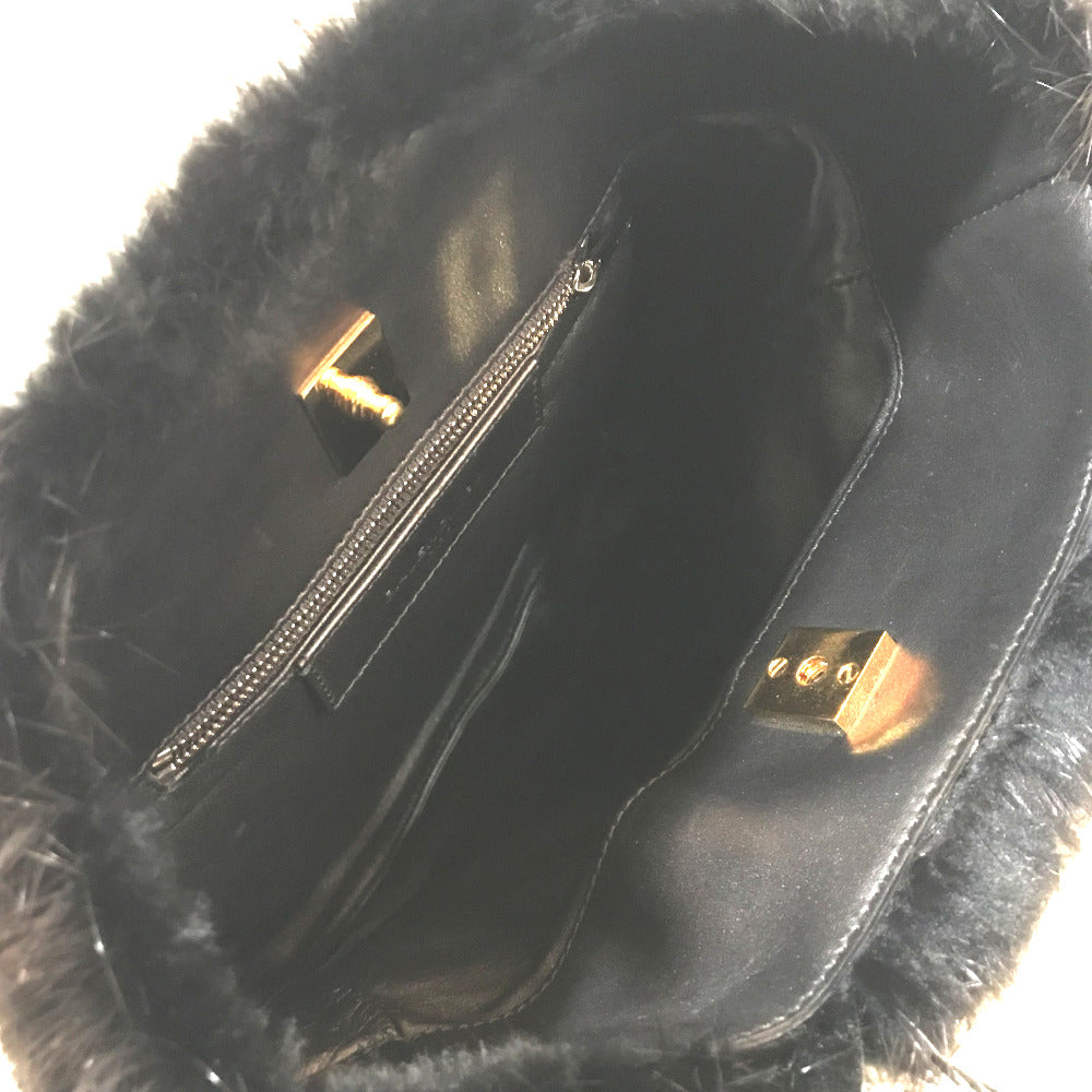 Balenciaga Handbag Fur Black Cable Fur Women