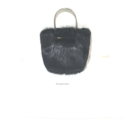 Balenciaga Handbag Fur Black Cable Fur Women
