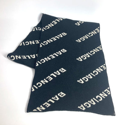 Balenciaga Scarf 555276 Wool, Camel Black Logo