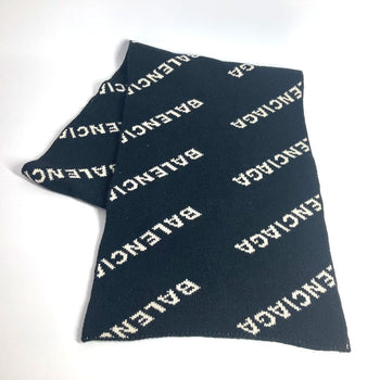 Balenciaga Scarf 555276 Wool, Camel Black Logo