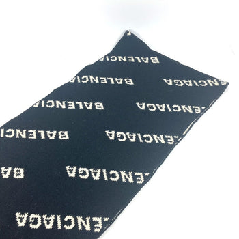 Balenciaga Scarf 555276 Wool, Camel Black Logo