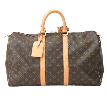 Louis Vuitton Boston Duffel Bag M41428 Monogram Canvas Brown Travel Bag Monogram Keepall 45