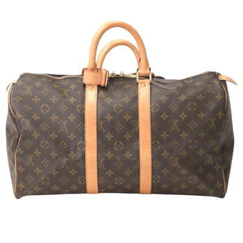 Louis Vuitton Boston Duffel Bag M41428 Monogram Canvas Brown Travel Bag Monogram Keepall 45