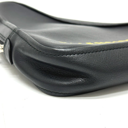 Balenciaga Pouch 476976 Leather Black Triangle Triangle Mens