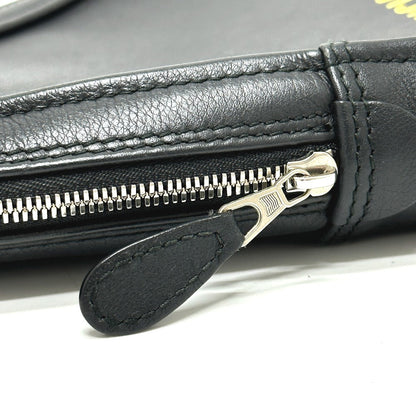 Balenciaga Pouch 476976 Leather Black Triangle Triangle Mens