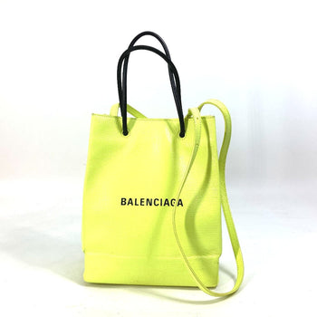 Balenciaga Tote Bag 568817 Leather Yellow Shoulder Bag Crossbody Shopping Tote Xs Women