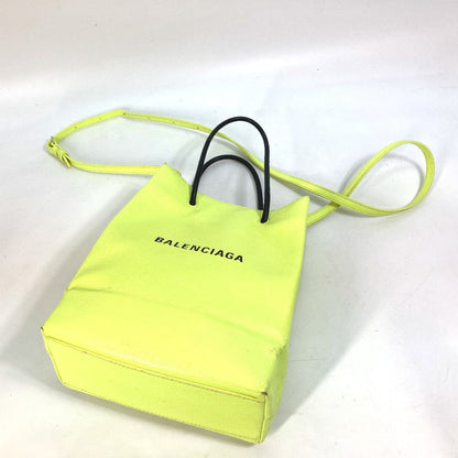 Balenciaga Tote Bag 568817 Leather Yellow Shoulder Bag Crossbody Shopping Tote Xs Women