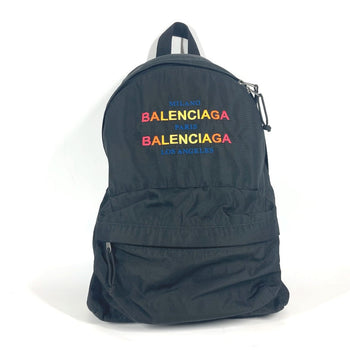 Balenciaga Backpack 503221 Nylon Black Explorer Logo Women
