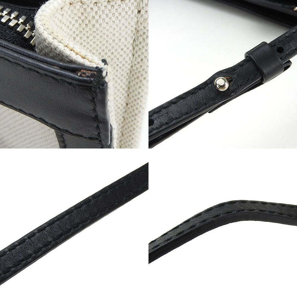 Balenciaga Shoulder Bag 390641 Canvas, Leather Ivory Navy Pochette Women