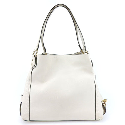 Coach Shoulder Bag 57125 Leather White Women