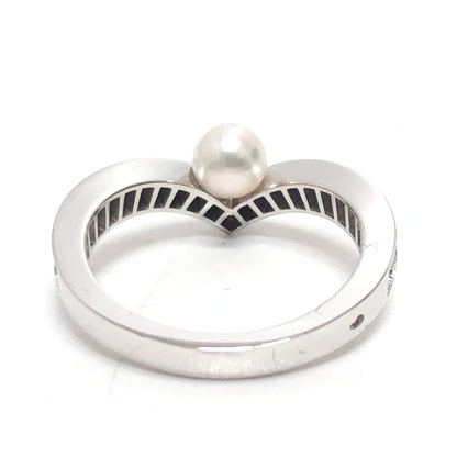 Chaumet Ring K18Wg Silver Josephine Collection Egrette, Pearl, Diamond Women 51