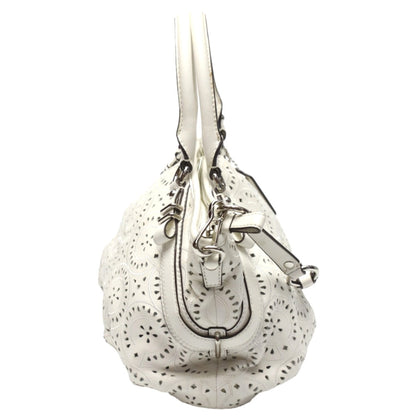 Coach Handbag 16997 Leather White Madison Punching 2Way Leather Cut Op Art Leather Sophia Shirakawa