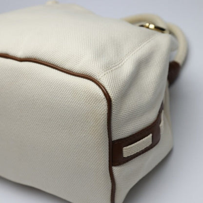 Michael Kors Tote Bag Canvas, Leather, Sailcloth White X Brown Rope Bag Marine Style Women