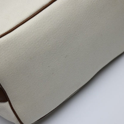 Michael Kors Tote Bag Canvas, Leather, Sailcloth White X Brown Rope Bag Marine Style Women