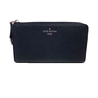 Louis Vuitton Long Wallet Purse N60146 Leather Noir Voca Stains All Leather Parnasea Portefeuille