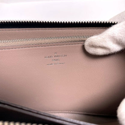 Louis Vuitton Long Wallet Purse N60146 Leather Noir Voca Stains All Leather Parnasea Portefeuille