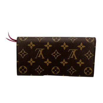 Louis Vuitton Long Wallet Purse M60136 Monogram Canvas Brown X Rouge 2 Fold Long Wallet Monogram