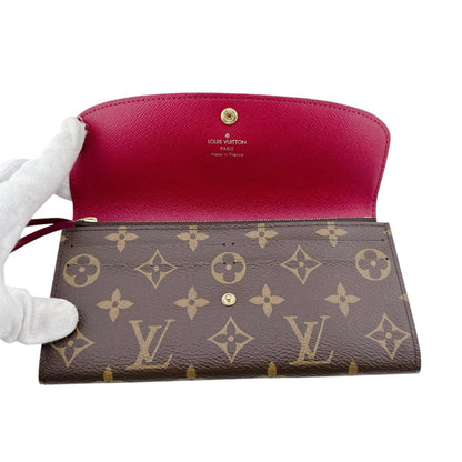 Louis Vuitton Long Wallet Purse M60136 Monogram Canvas Brown X Rouge 2 Fold Long Wallet Monogram