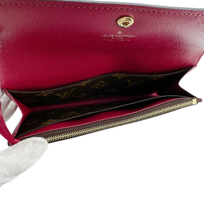 Louis Vuitton Long Wallet Purse M60136 Monogram Canvas Brown X Rouge 2 Fold Long Wallet Monogram