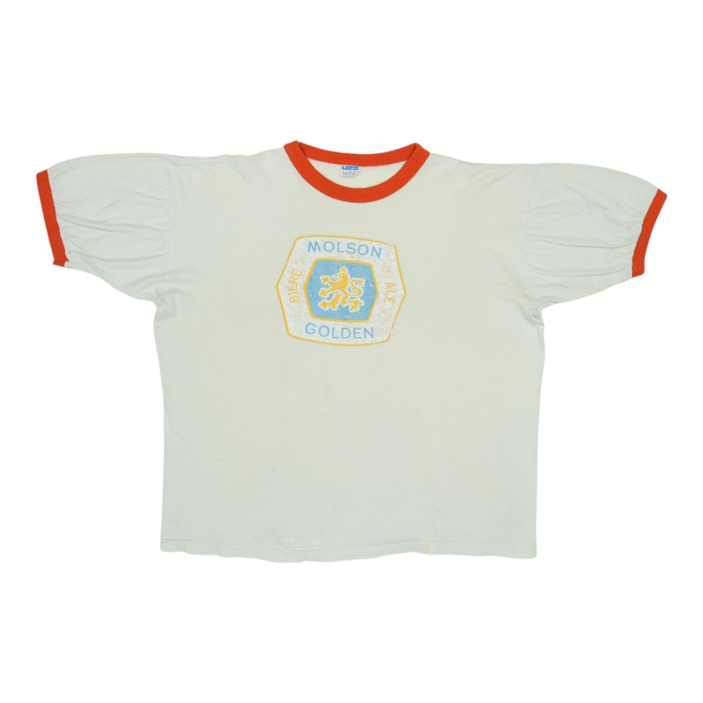 1970S Molson Golden Beer Champion Blue Bar Shirt