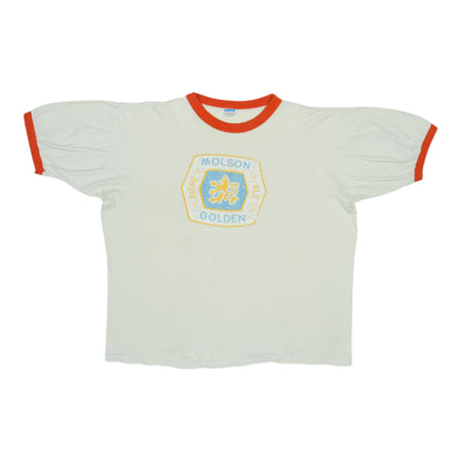 1970S Molson Golden Beer Champion Blue Bar Shirt