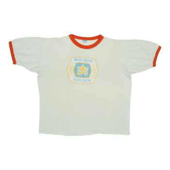 1970S Molson Golden Beer Champion Blue Bar Shirt