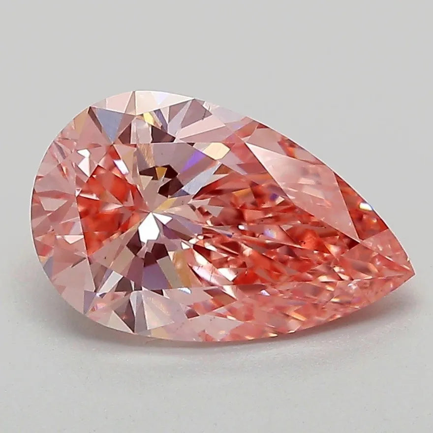 2.04ct Pear Lab Grown Diamond (Colour Fancy Vivid Pink, Clarity VS2, IGI Certified)