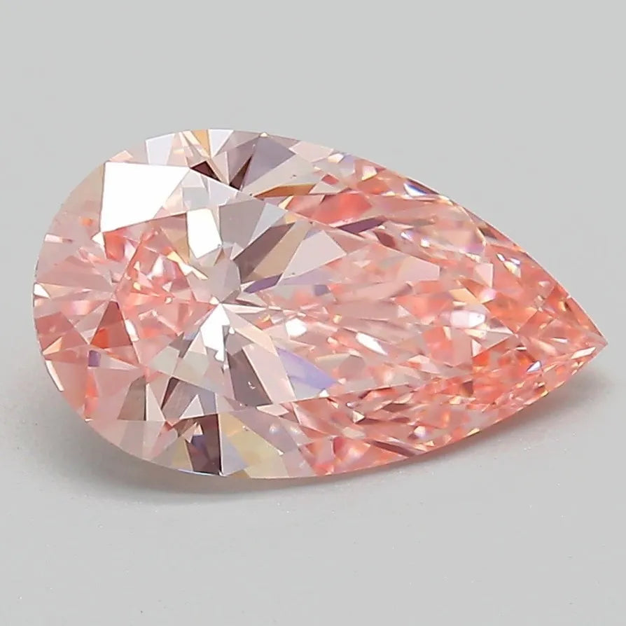 2.06ct Pear Lab Grown Diamond (Colour Fancy Vivid Pink, Clarity VS2, IGI Certified)