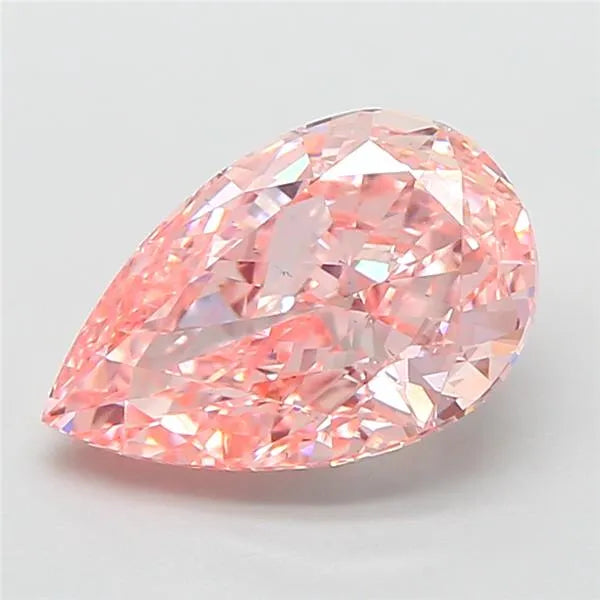 2.51ct Pear Lab Grown Diamond (Colour Fancy Vivid Pink, Clarity VS2, IGI Certified)