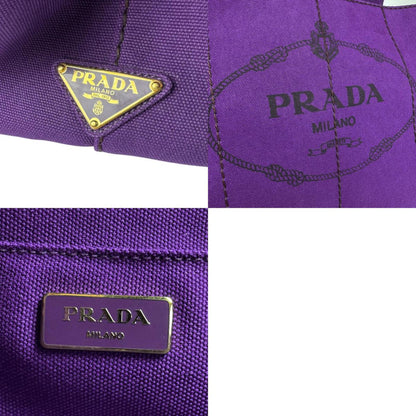 Prada Handbag Shoulder Bag Canapa Canvas Purple